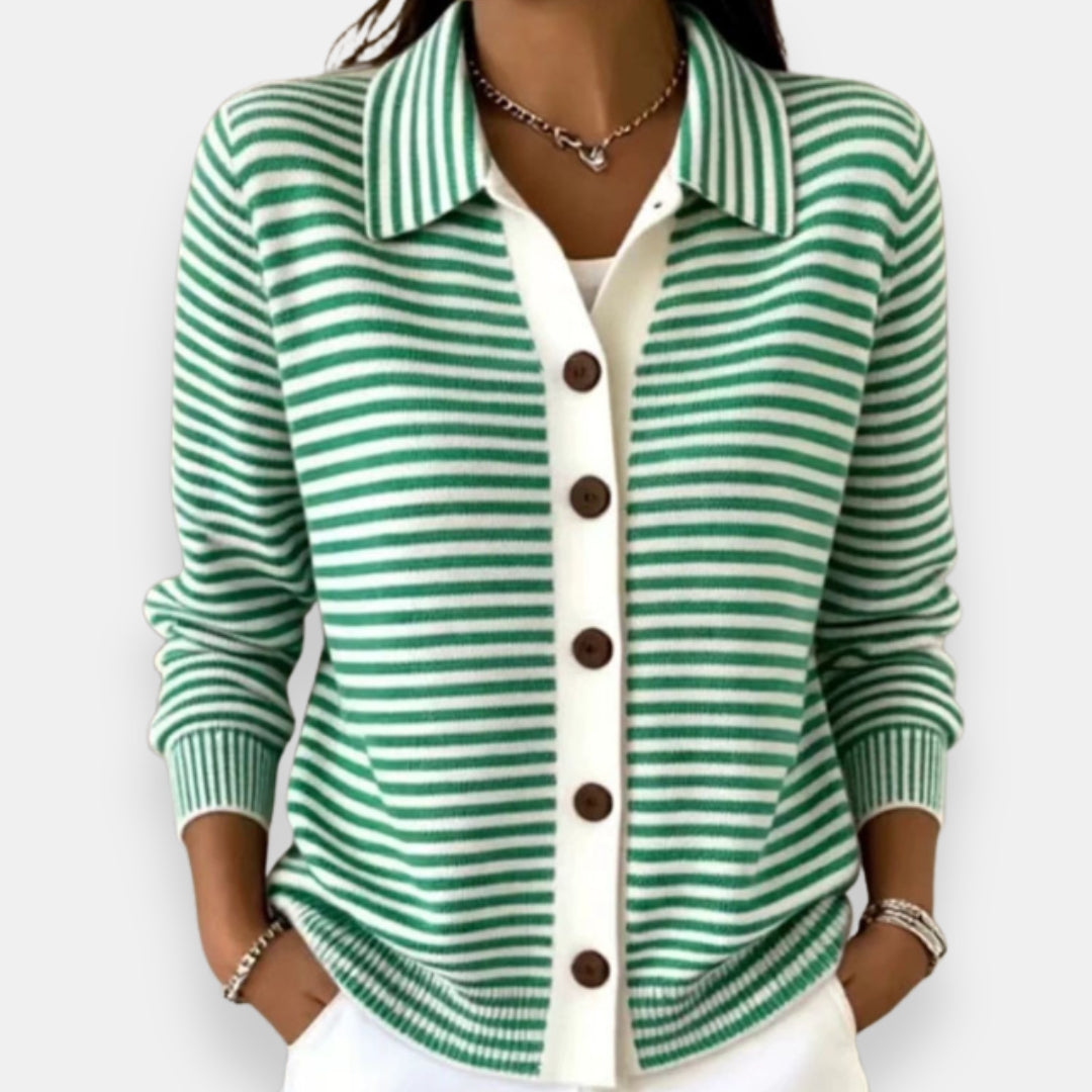Valentine cardigan rayé vert