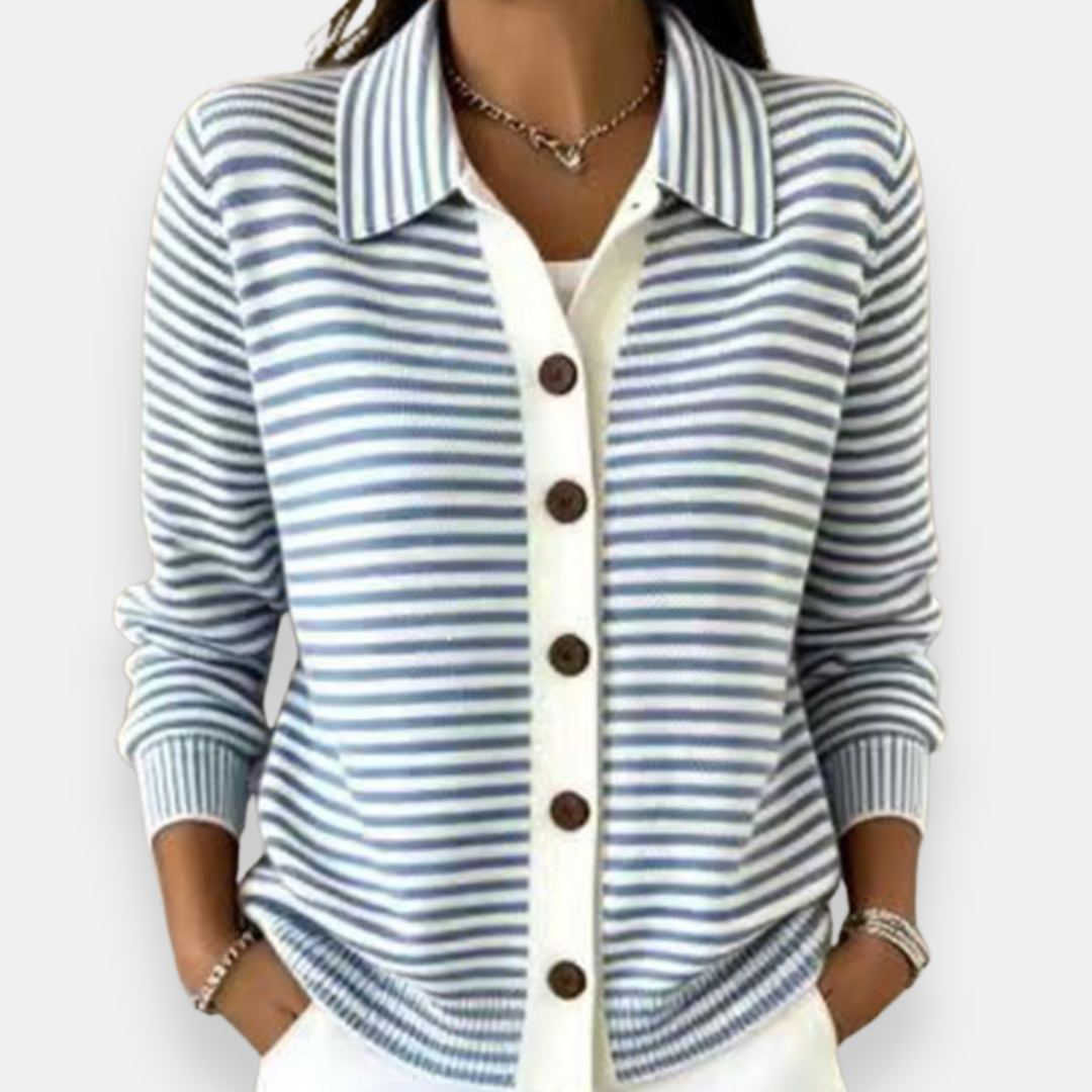 Valentine cardigan rayé bleu clair