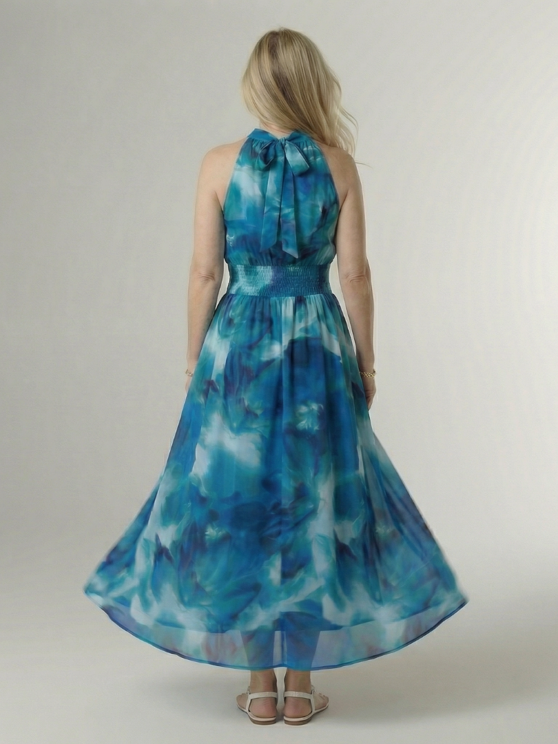 Élodie | Robe Midi Halter Élégante