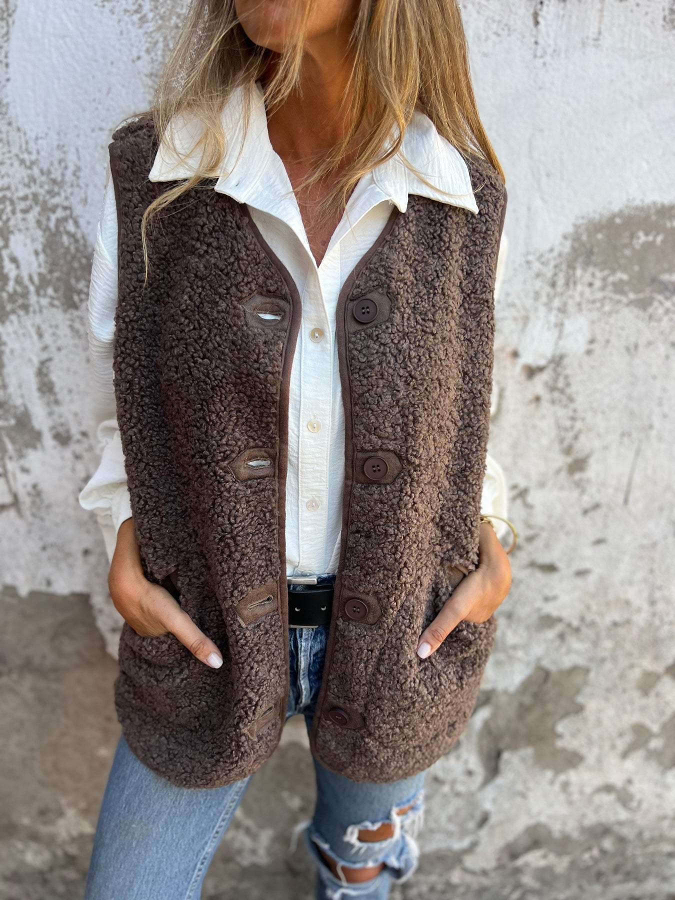 Clarisse I Gilet douillet à boutons