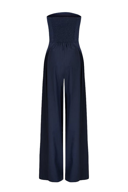 Léa | Strapless jumpsuit met wijde pijpen