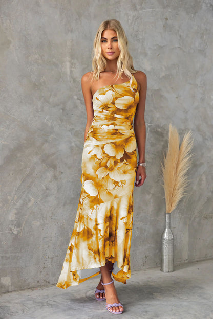 Elina | Strapless jurk met bloemenprint