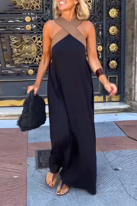 Liane | Wijde jumpsuit met chique gekruiste schouderband