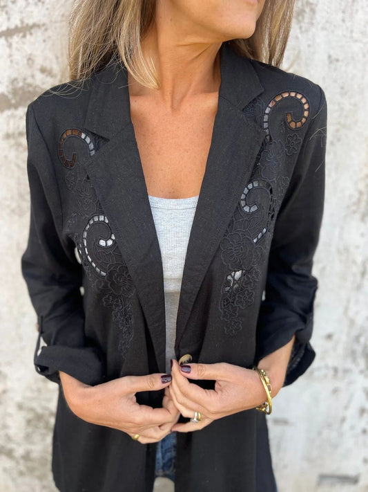 Thalia | Zomerse blazer met kantaccenten