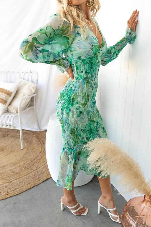 Naïa | Robe midi à imprimé fleuri