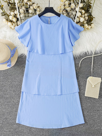 Cécile | Zomerse linnen midi-jurk met volantdetails