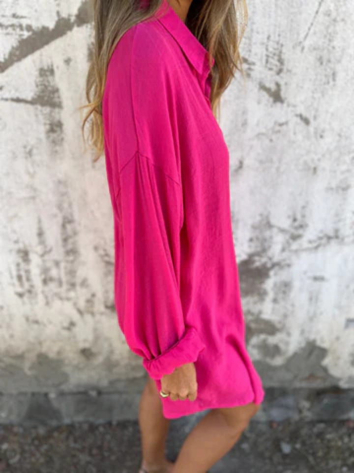Niva | Casual linnen set met lange blouse en relax shorts