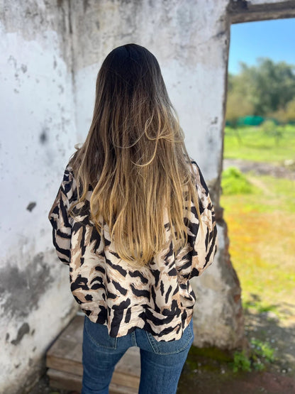 Reva | Trendy bomberjack met zebraprint