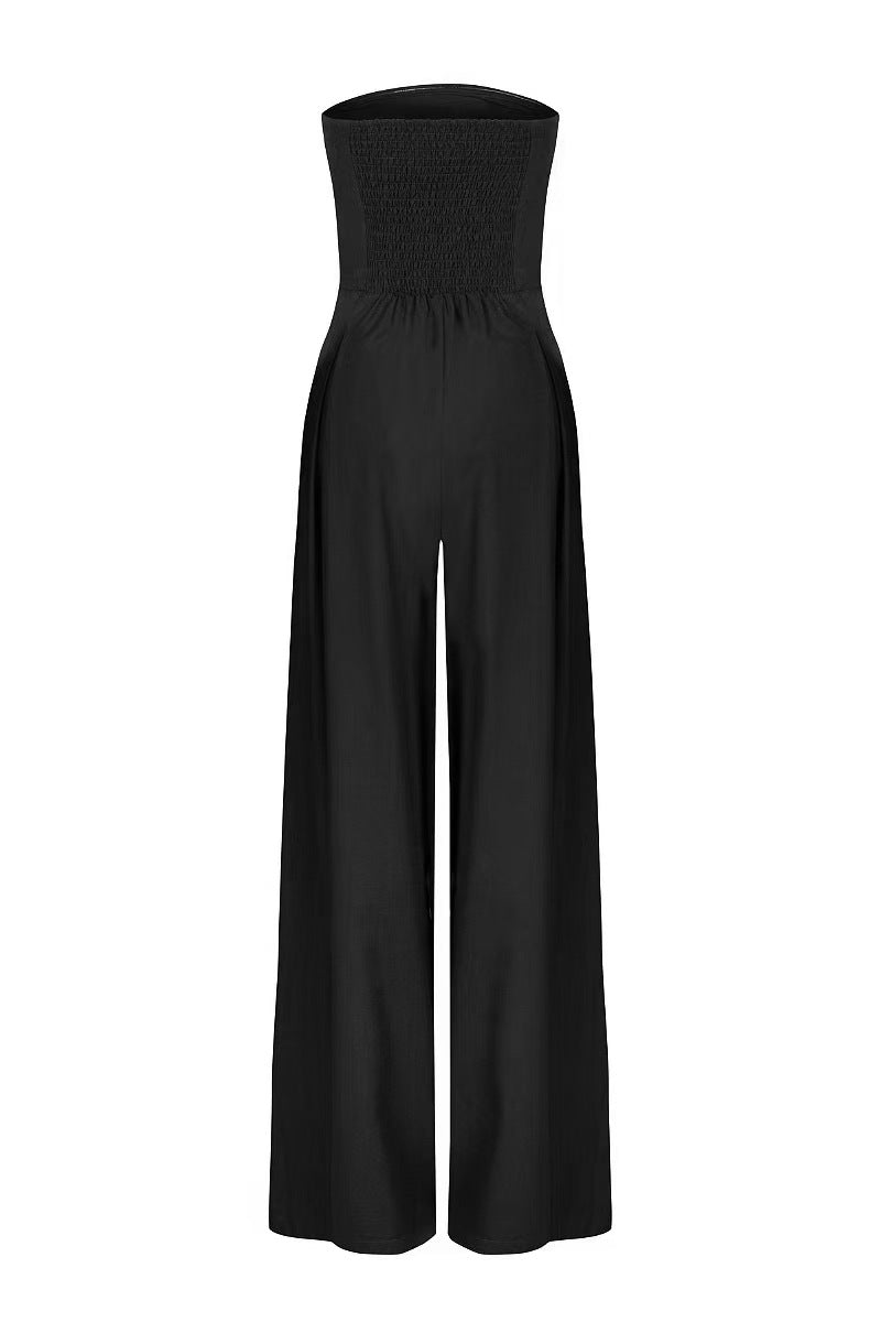 Léa | Strapless jumpsuit met wijde pijpen