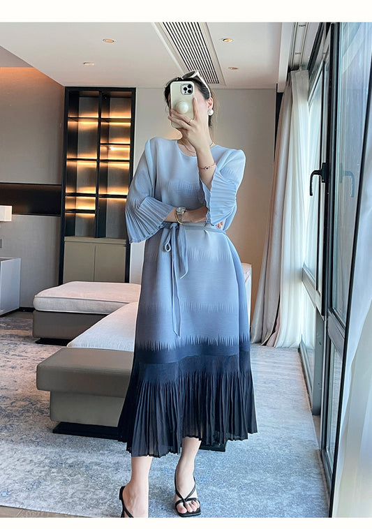 Nahla | Plissé midijurk met subtiele ombre-effect