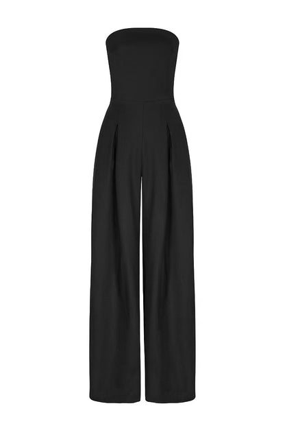 Léa | Strapless jumpsuit met wijde pijpen