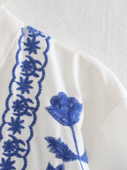 Elena | Blouse met geborduurde bloemen en boho flair