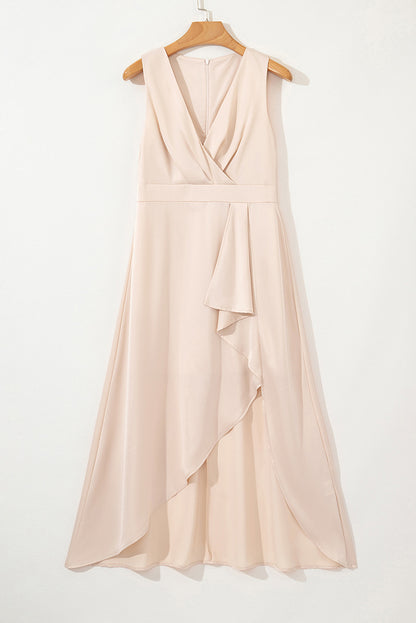Faye | Elegante overslagjurk met V-hals en split