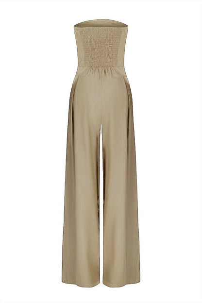 Léa | Strapless jumpsuit met wijde pijpen