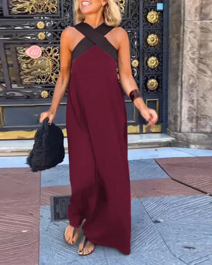 Liane | Wijde jumpsuit met chique gekruiste schouderband