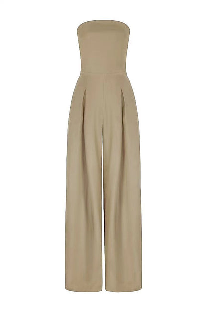 Léa | Strapless jumpsuit met wijde pijpen