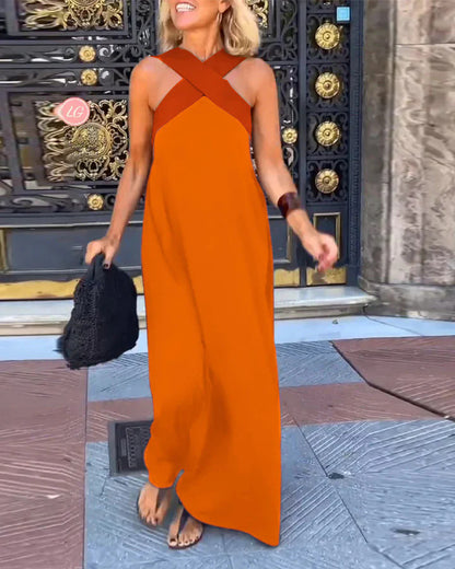 Liane | Wijde jumpsuit met chique gekruiste schouderband