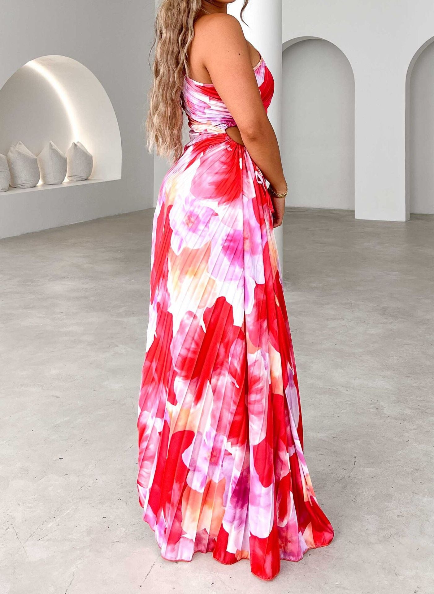 Amira | Robe longue asymétrique à imprimé