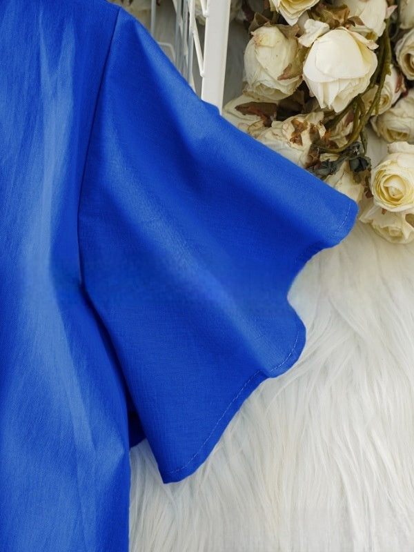 Cécile | Robe midi estivale en lin avec détails volants