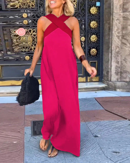 Liane | Wijde jumpsuit met chique gekruiste schouderband