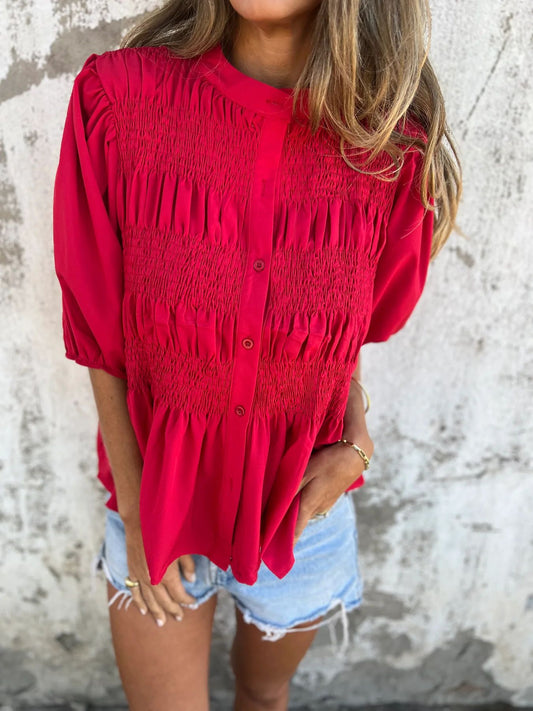 Selin | Elegante blouse met pofmouw