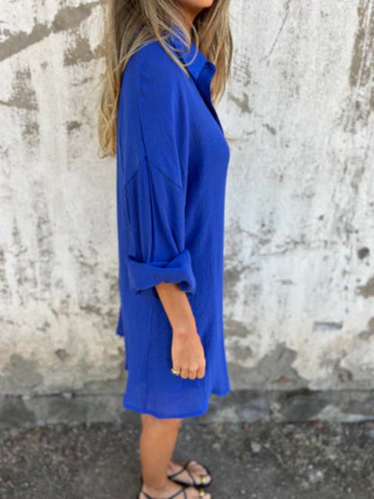 Niva | Casual linnen set met lange blouse en relax shorts