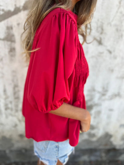 Selin | Elegante blouse met pofmouw