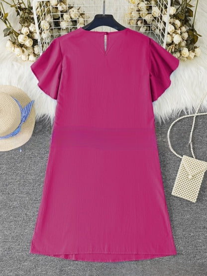 Cécile | Zomerse linnen midi-jurk met volantdetails