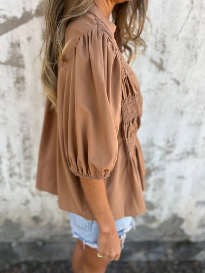 Selin | Elegante blouse met pofmouw