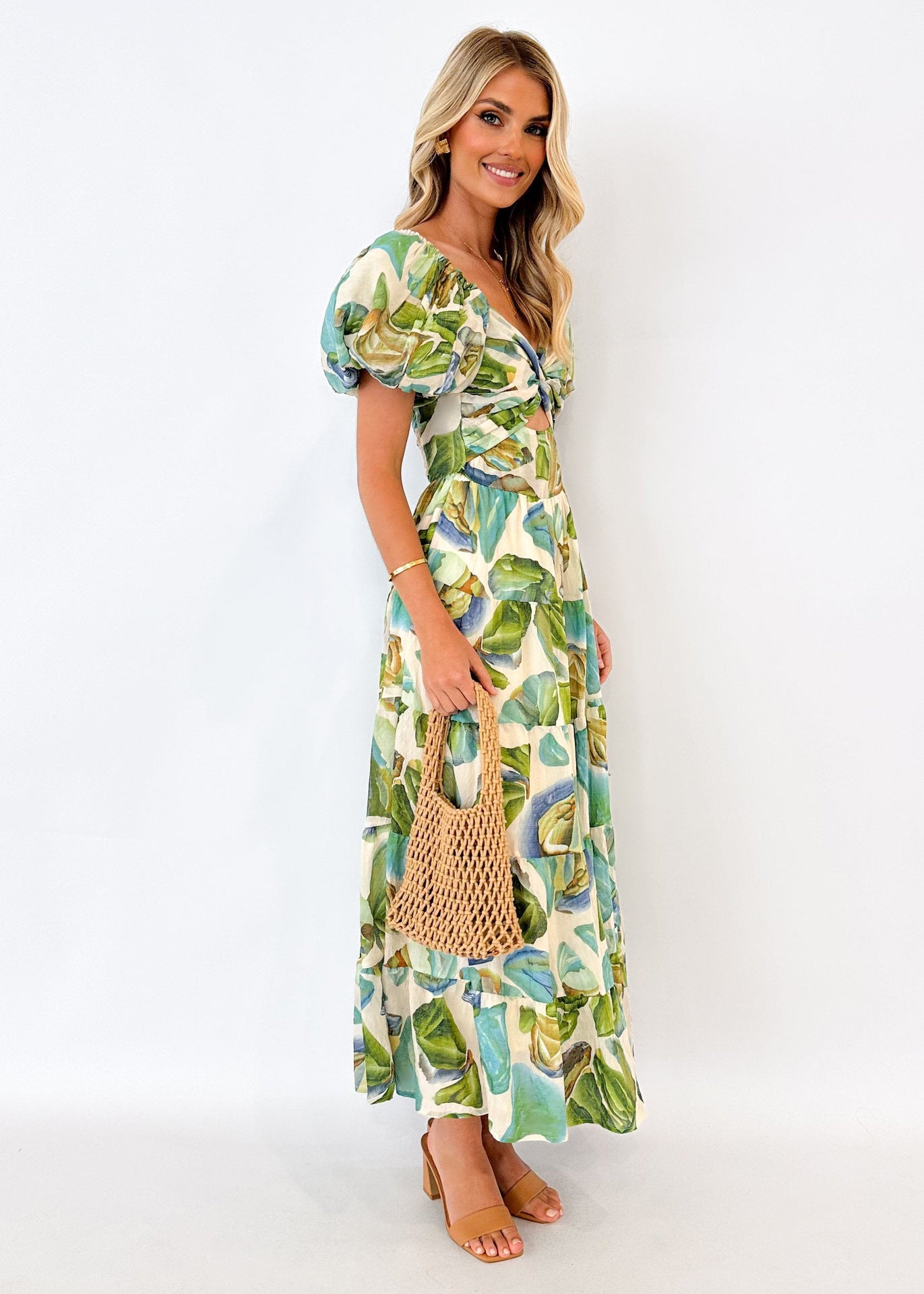 Isla | Maxi-jurk met taillecut-out en print