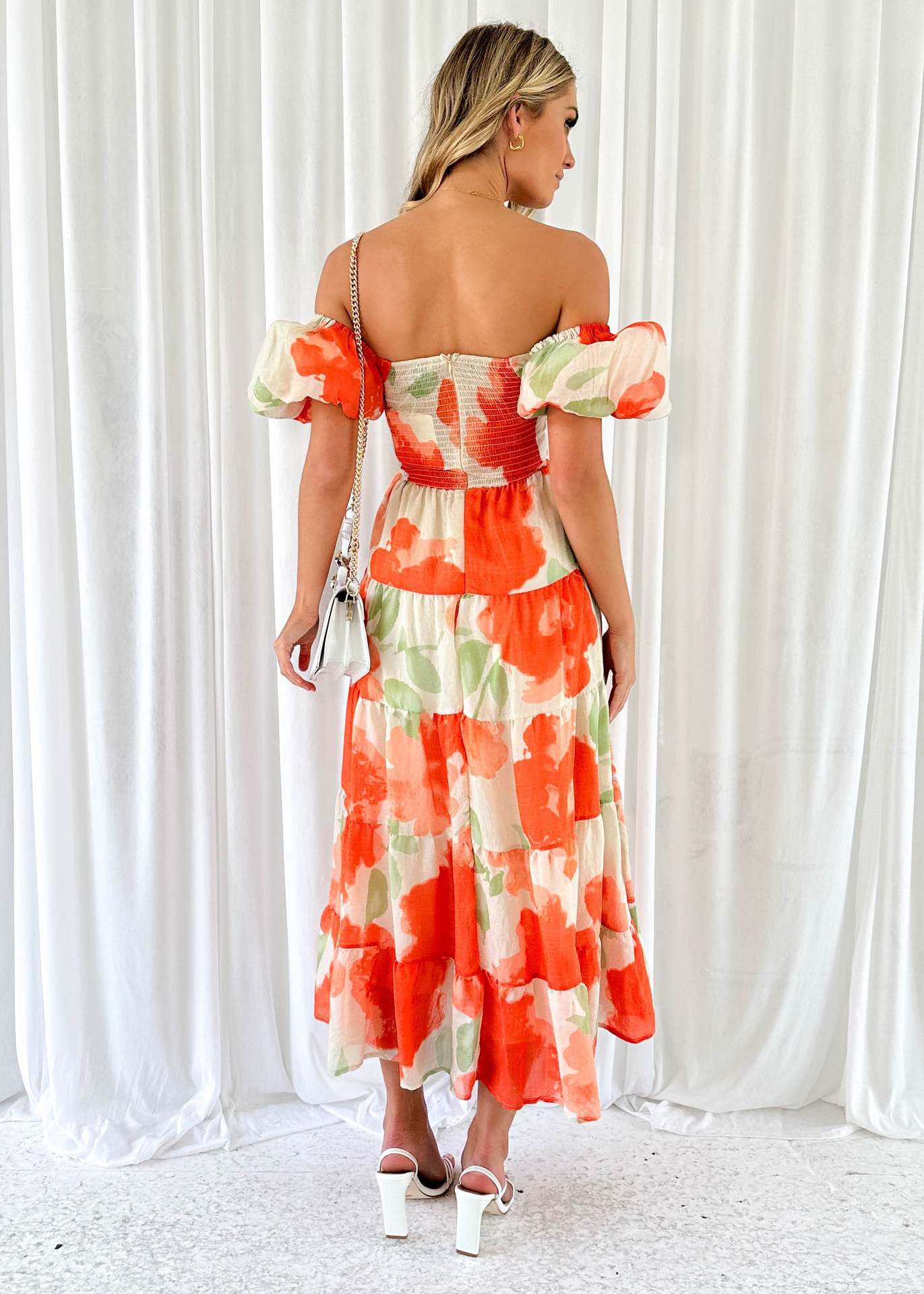 Isla | Maxi-jurk met taillecut-out en print