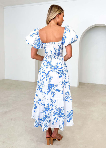 Isla | Maxi-jurk met taillecut-out en print