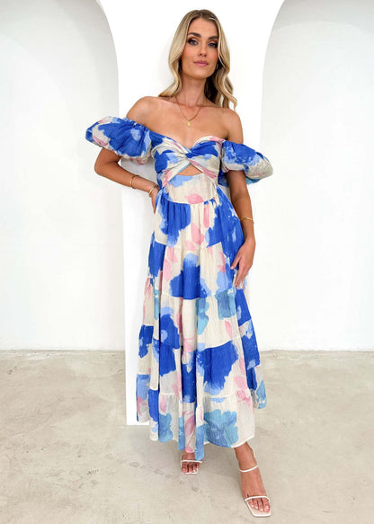 Isla | Maxi-jurk met taillecut-out en print
