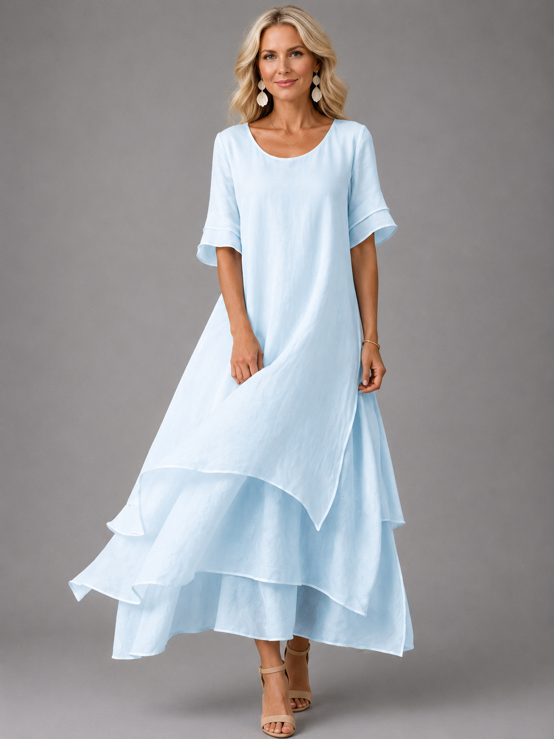Liora | Robe Longue Fluide à Volants