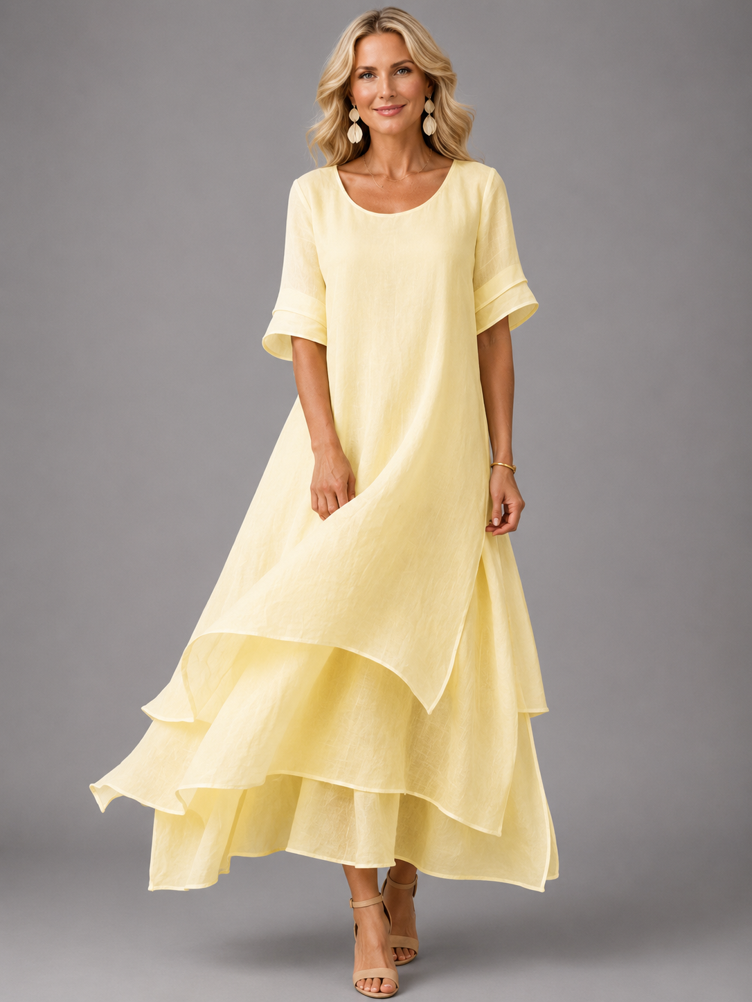 Liora | Robe Longue Fluide à Volants
