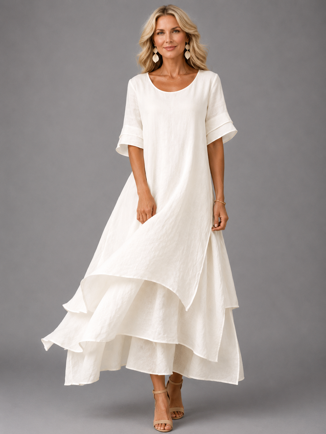 Liora | Robe Longue Fluide à Volants