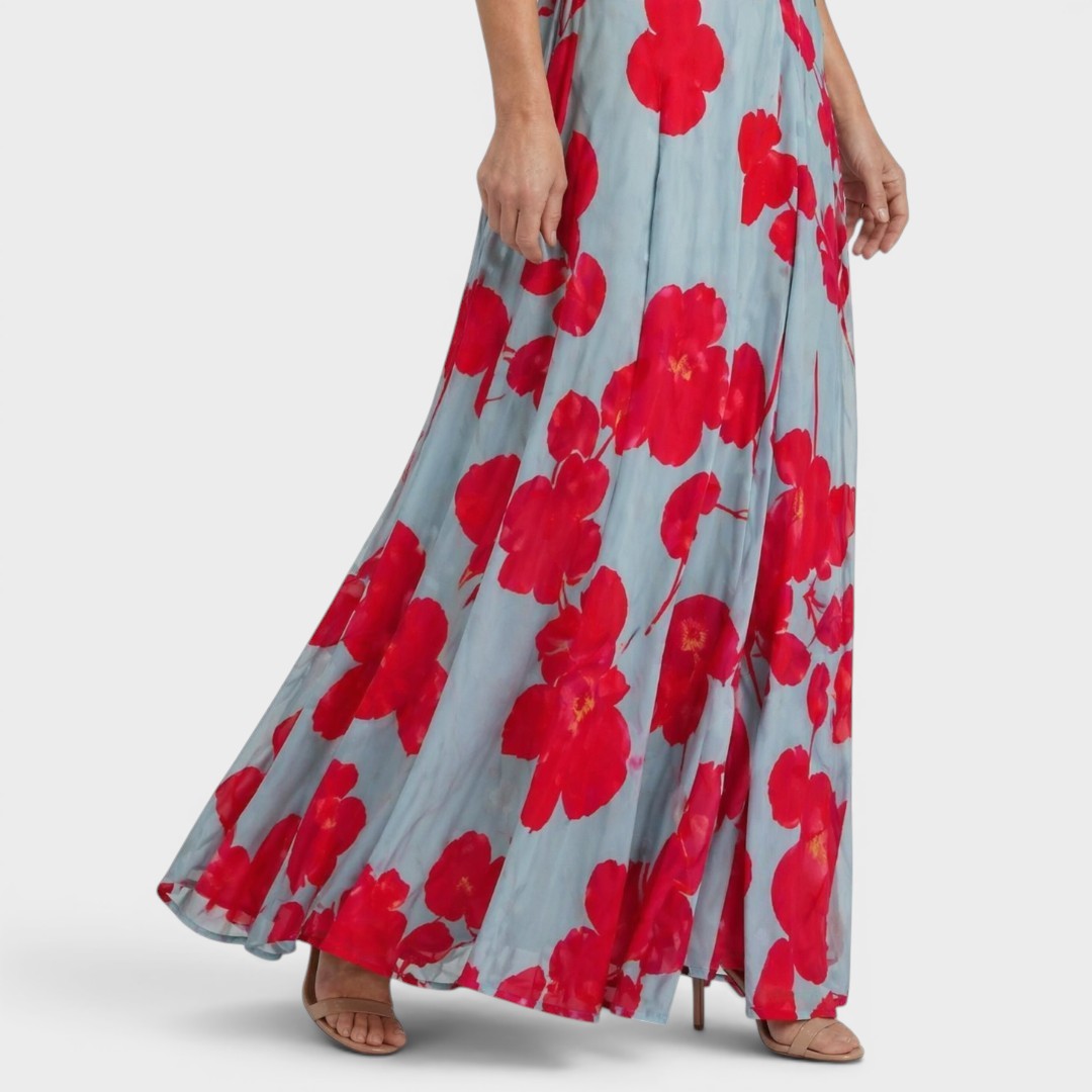 Adèle | Robe longue fluide col halter chic