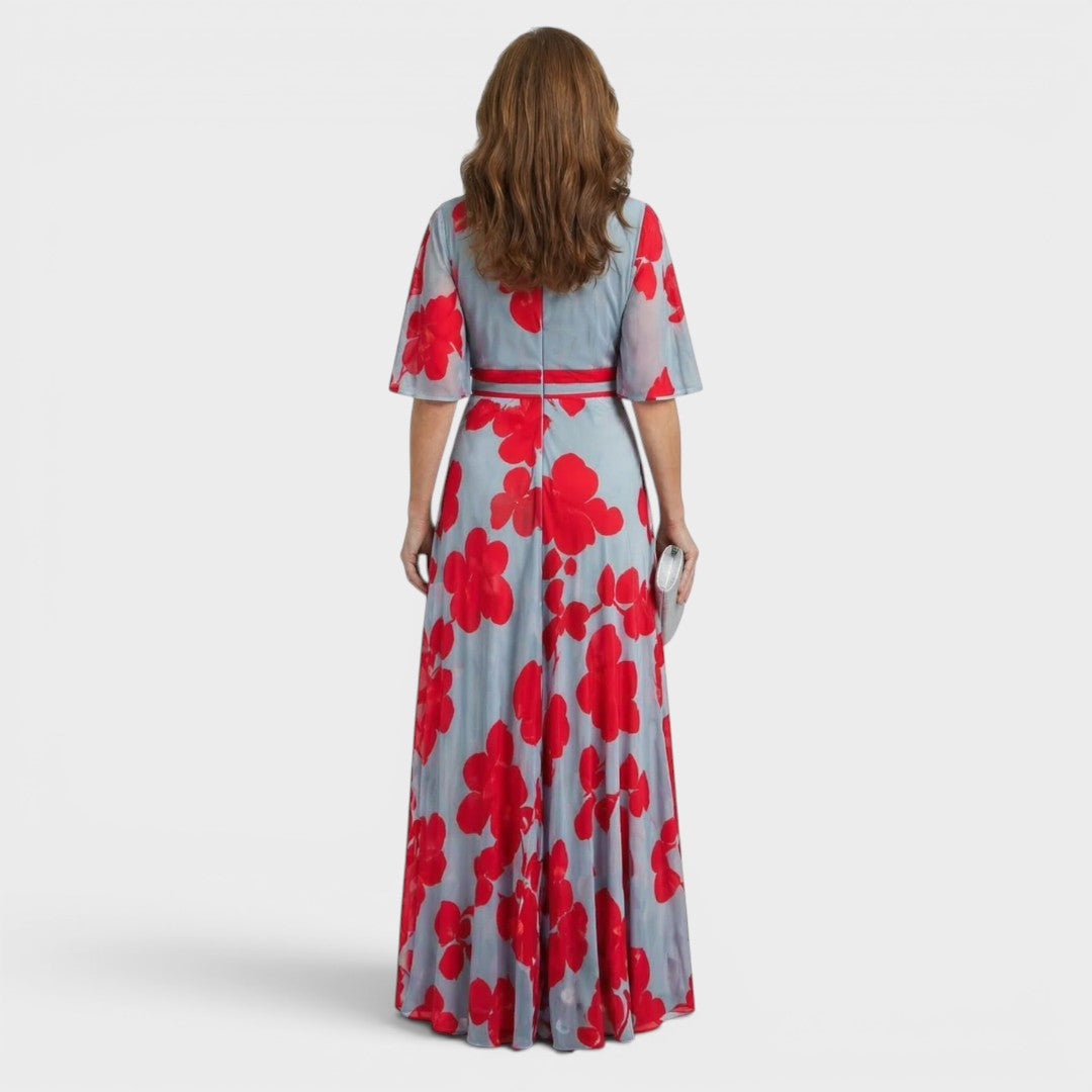 Adèle | Robe longue fluide col halter chic