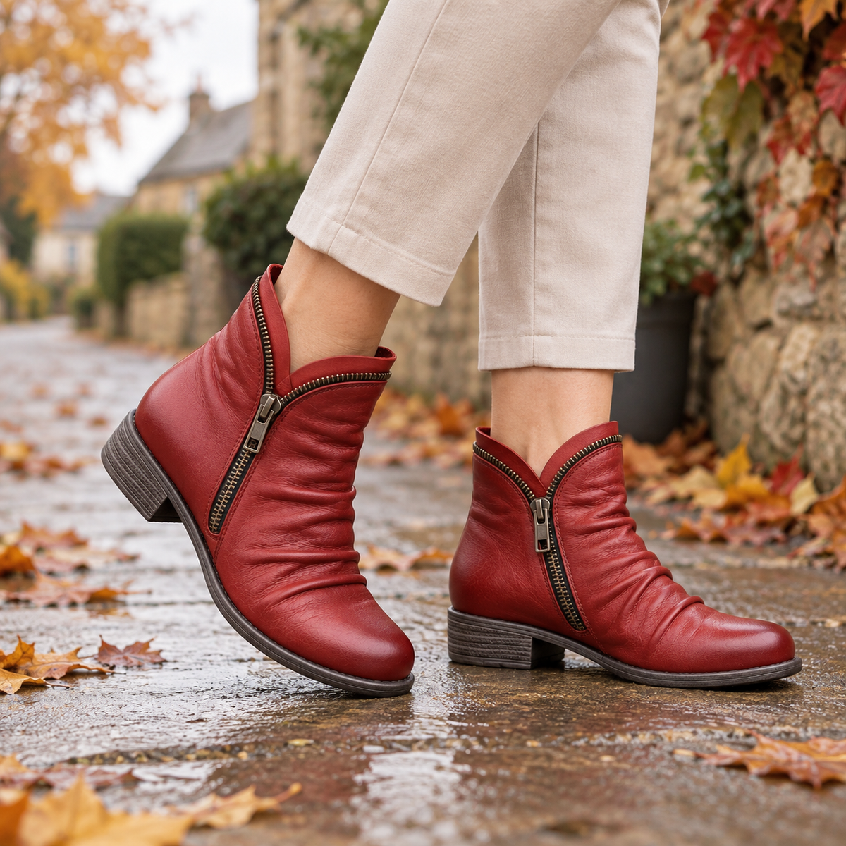 Mélodie | Bottines à petit talon et finition texturée
