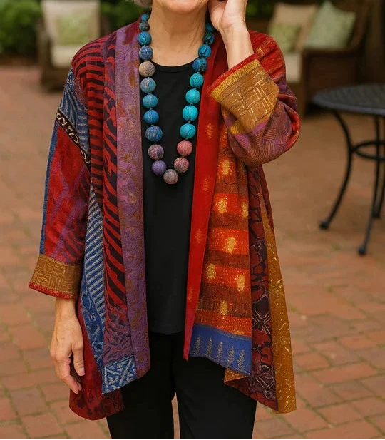 Maëlle | Kimono Fluide à Imprimé Coloré