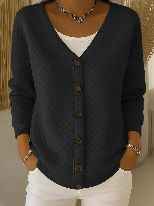 Leonor | Veste en Tricot Matelassée avec Boutons