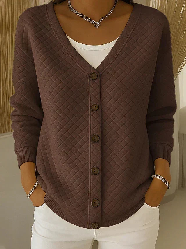 Leonor | Veste en Tricot Matelassée avec Boutons