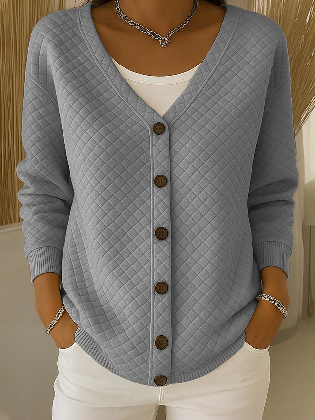 Leonor | Veste en Tricot Matelassée avec Boutons