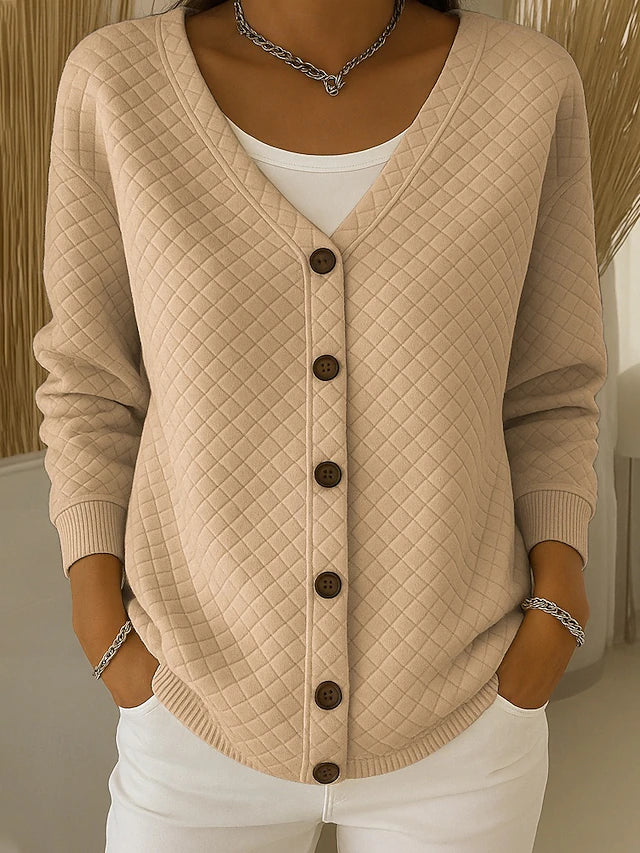 Leonor | Veste en Tricot Matelassée avec Boutons