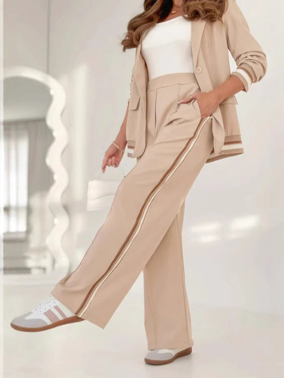Maeva | Ensemble blazer chic à bandes