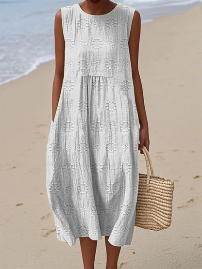 Elodie | Zomerse midi-jurk met geborduurde details