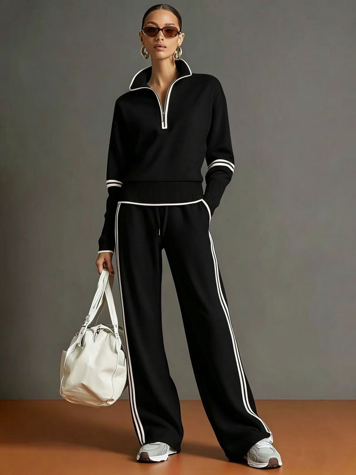 Aglaé | Ensemble deux pièces zippé et pantalon large