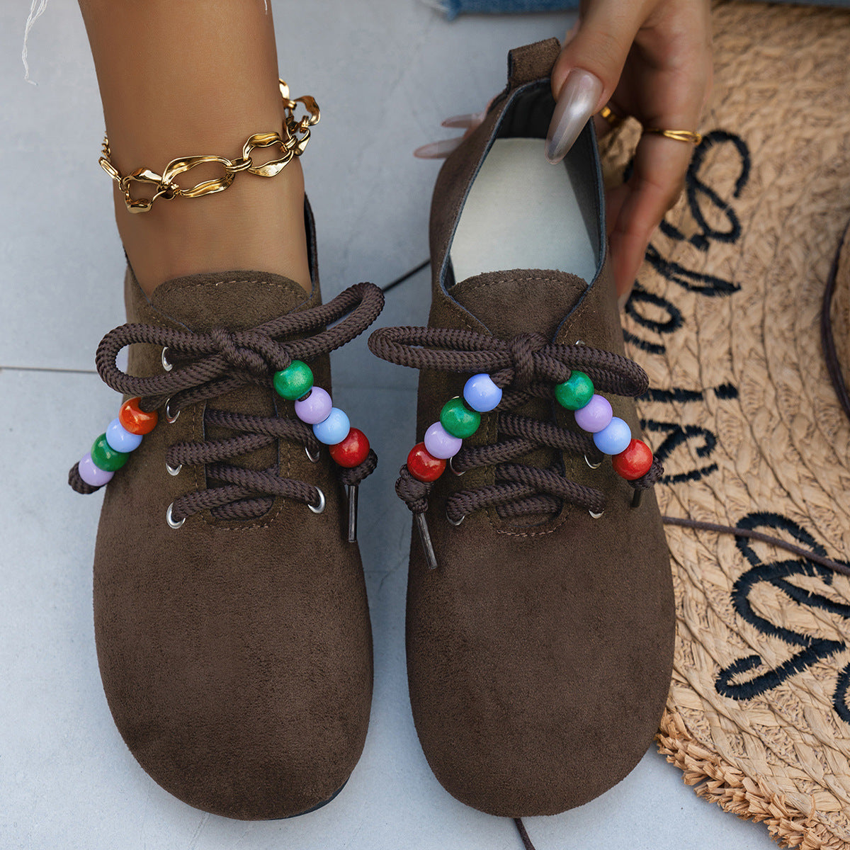 Sidonie | Mocassins en suédine à détail perlé