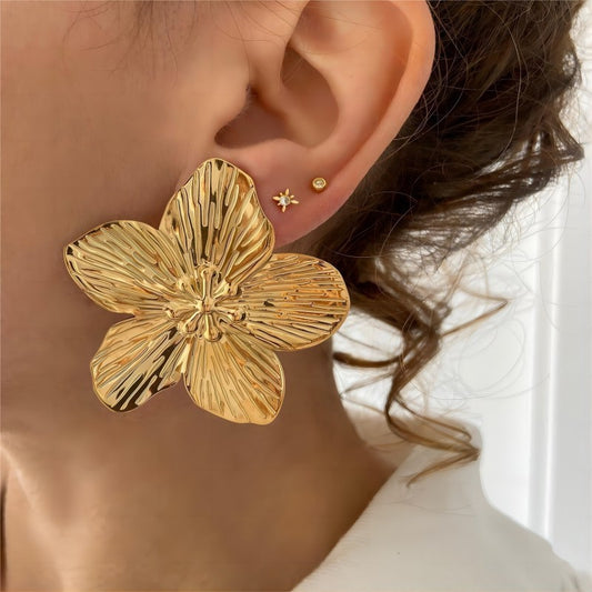 Lexi | Goud Vergulde Bloemenoorbellen