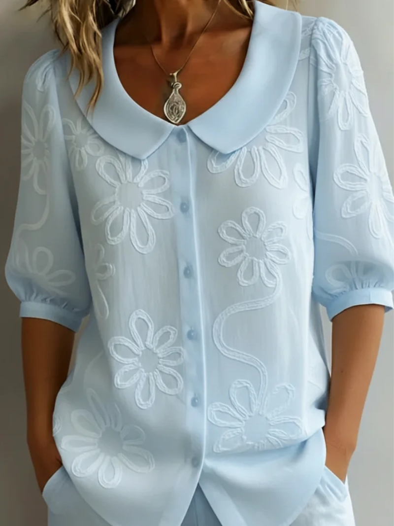Sara | Blouse à fleurs brodées